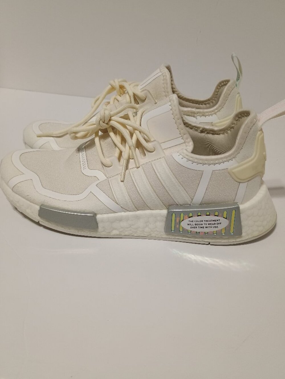 Adidas Originals NMD_R1 White Cream Iridescent Boost Sneakers Shoes M 6.5 W 7.5 - Picture 3 of 10